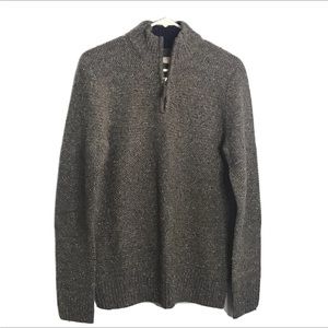 Boden Heavy Grey Knit 1/4 Zip Wool Blend Tunic Sweater SZ S F25